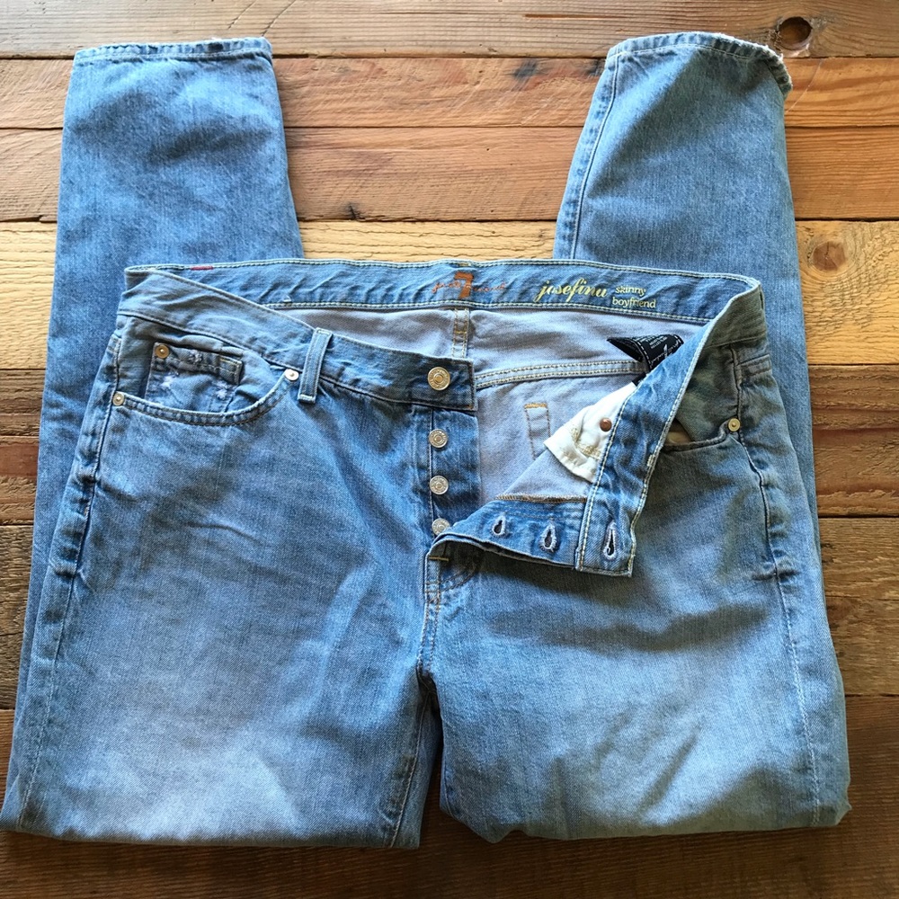 7 For All Mankind Josefina Skinny Boyfriend Jeans 32